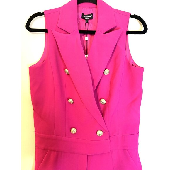 NWT Generation Love Rowenna Sleeveless Jumpsuit Hot Pink Sz 8 [jb] - Picture 5 of 9